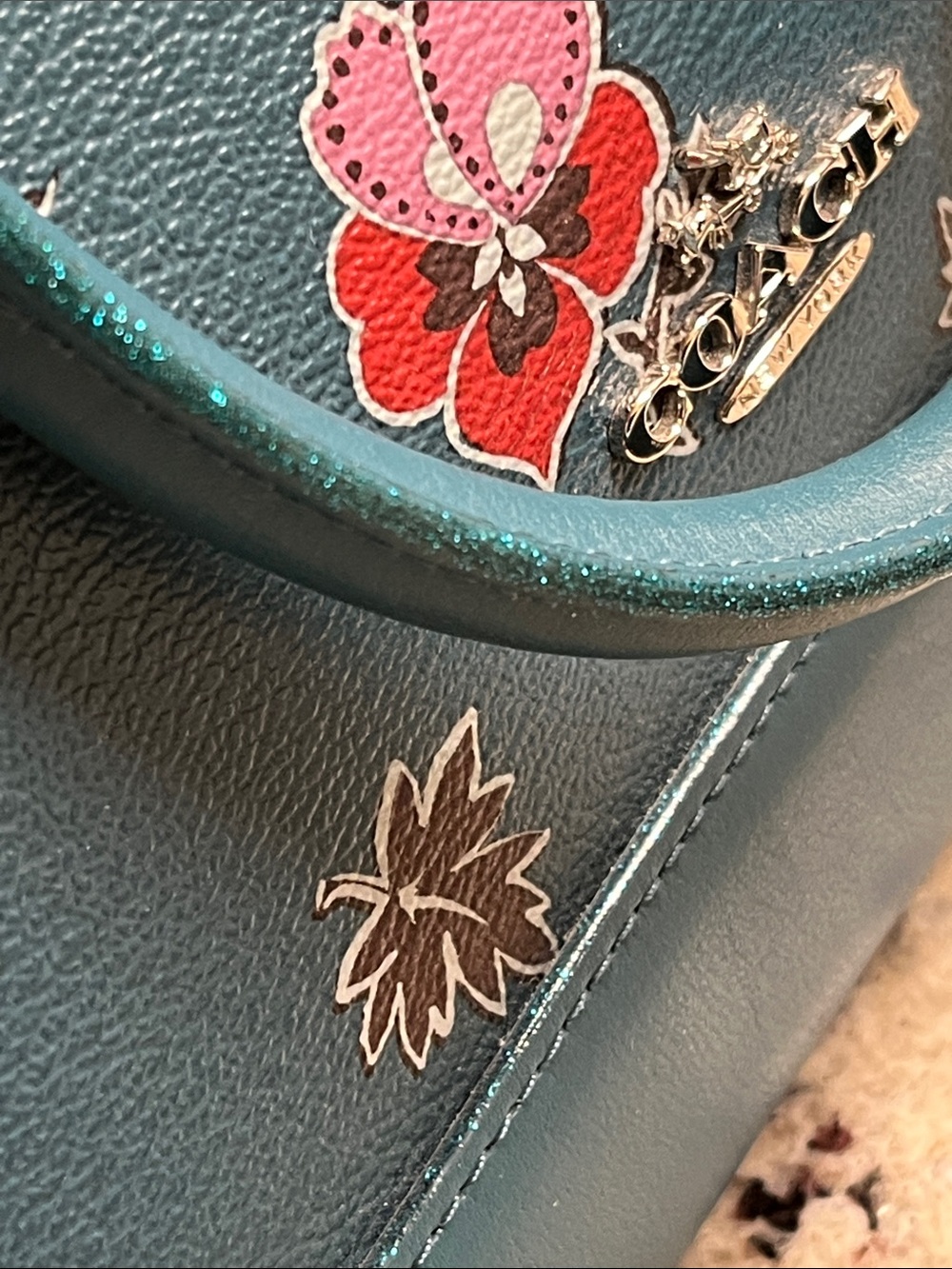 Coach Mini Sierra Satchel Crossbody Bag in Wildflower Print EUC - Picture 11 of 16